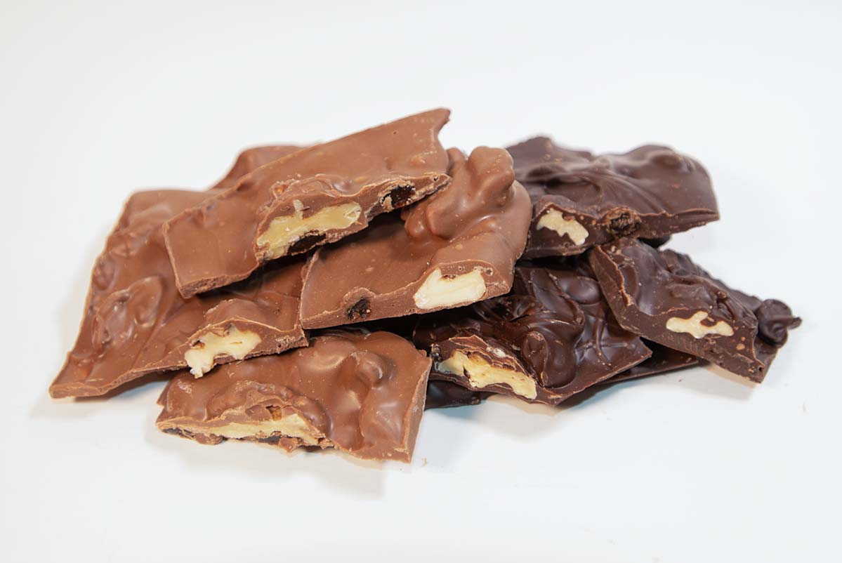 Raisin Walnut Dark and Milk Chocolate Bark